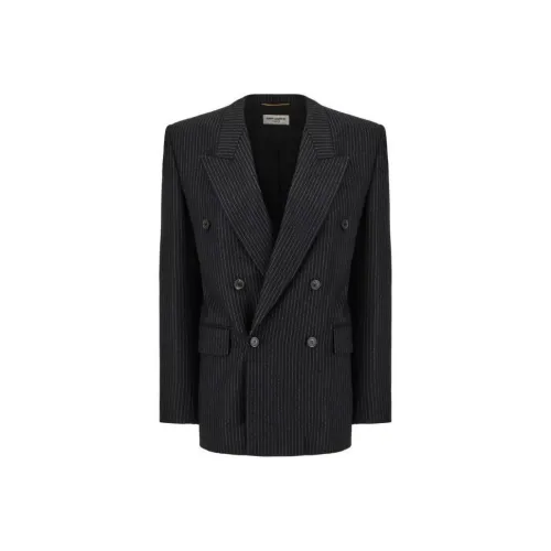 SAINT LAURENT Темно-синие Женские Куртки