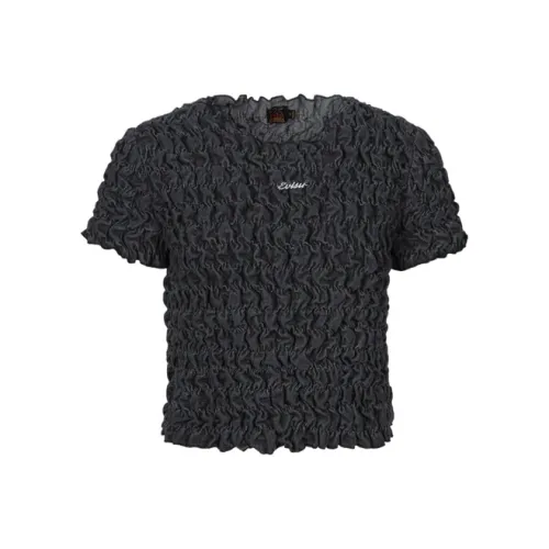 EVISU T-Shirt Женская Джинсовая Черная