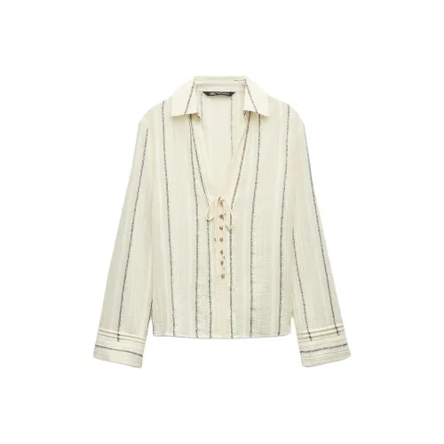 ZARA Телесный/Черный Женские Рубашки