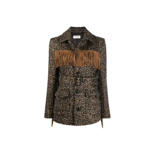 SAINT LAURENT Куртки и пальто Женские Коричневый