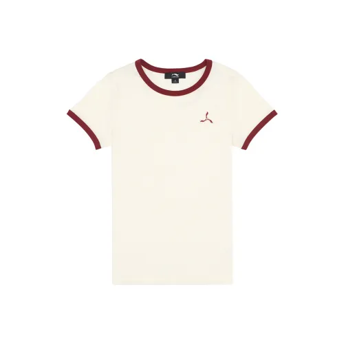 LI NING 1990 T Рубашка Женская Экрю