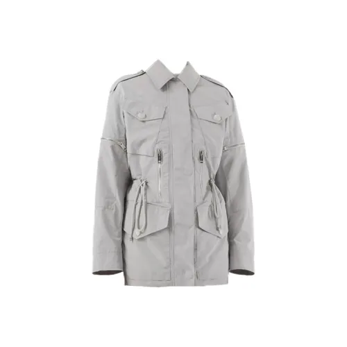 Burberry Форма Память Куртки Пальто Женские Светло-Серый