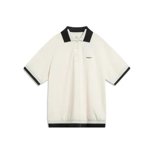 LINING x HZW CF tracing Поло Женские Экрю