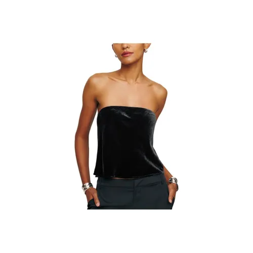 REFORMATION Spritz Бархат Топ Без бретелей Топ Женский Черный