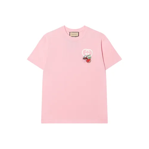 GUCCI Т-рубашка с оборванным плечевым рукавом женская розовая