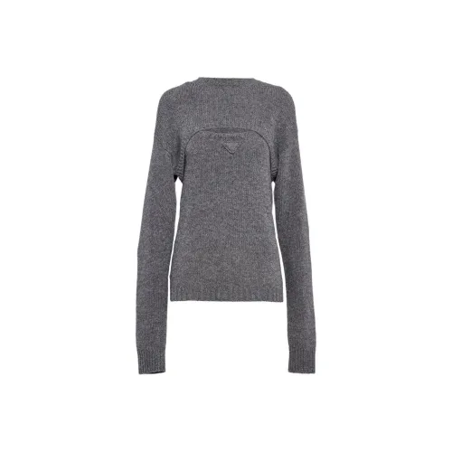 PRADA Holiday FW22 Свитер Женский Сланцево-Серый