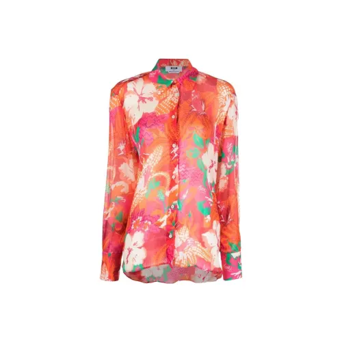 MSGM Апельсиновые Женские Рубашки