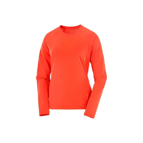 SALOMON CROSS RUN Реглан T-Рубашка Женская Оранжевая Красная
