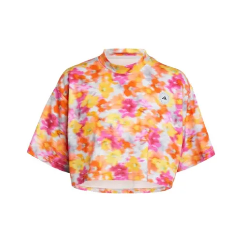 Adidas Stella McCartney Рукав с спущенным плечом T-рубашка Женская Dynamic Золотой Желтый Pure Розовый