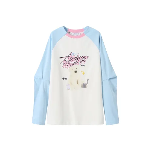 ANDREA MARTIN Реглан-рукав Т-рубашка Унисекс Синие-белые