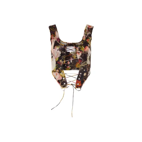 Selkie Черная подошва с цветочным принтом Женские топы без бретелек