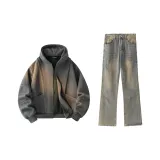 Темно-серые + грязно-желтые брюки