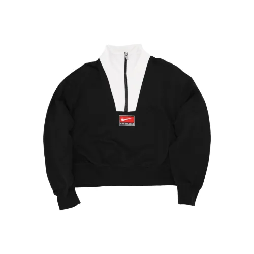 NIKE Черный/Белый Женские Свитшоты
