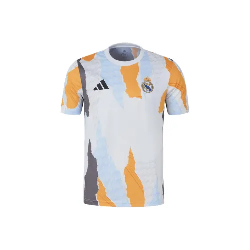 Adidas Real Madrid C.F Белый/Глубокий Оранжевый Желтый/Угольный Серый/Глянцевая Покрытие Синий Мужские Футбольные Джерси