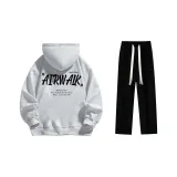 Set (Premium Gray Fleece-Lined + Black Casual Pants)  
Комплект (Премиум Серый с флисовой подкладкой + Черные повседневные штаны)