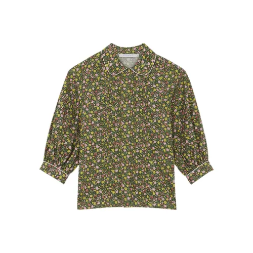 Maison Kitsune MAISON KITSUNÉ X Olympia Le Коричневый Хаки зеленый Женские Рубашки