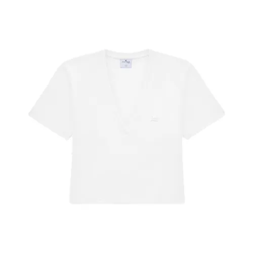 COURREGES SS24 Рукав с оборванным плечом T-рубашка Женская Белый Белый