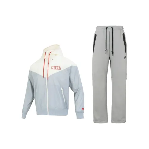 Nike Комплект Светло-Серый Топ + Темно-Серые Штаны Мужские Повседневные Спортивные Одежды