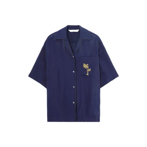 PALM ANGELS Морской синий Женские Рубашки