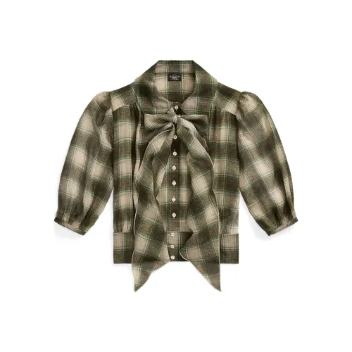 Double RL Рубашка Женская Оливково-Зеленая