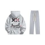 Set (Premium Gray Fleece-Lined + Casual Gray Pants)  
Комплект (Премиум Серый с флисовой подкладкой + Повседневные Серые Штаны)