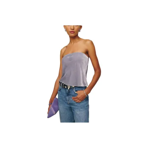 REFORMATION Spritz Бархат Топ Без бретелей Топ Женский Лаванда Туманный Пыльно-фиолетовый