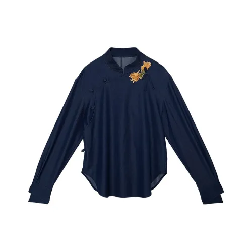 ROSESTUDIOBYGUOPEI Рубашка Женская Синяя