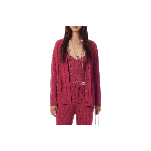 CHANEL 24 Весенний Летний Новый Приход Кашемировый Свитер Женский Фуксия