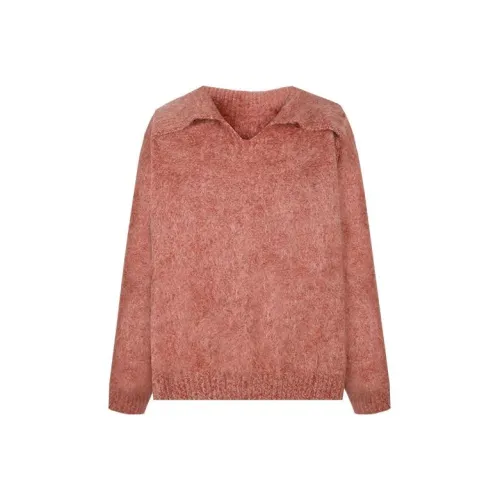 Self Who Кашемир Свитер Женские Оранжево-красный Цветочный Марля