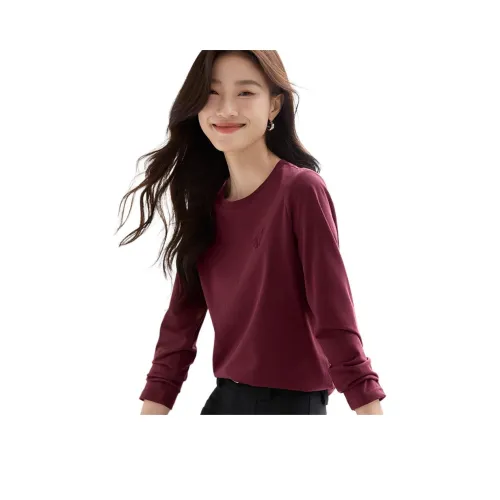 Mo Han Yi Mei T Рубашка Женская Бордовая