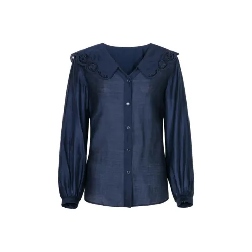 XG Темно-синие Женские Рубашки