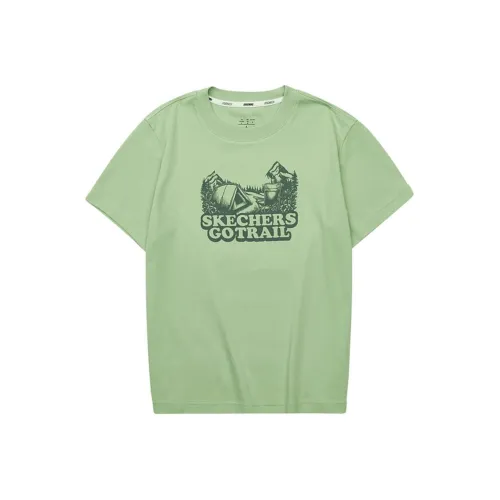 Skechers Т-рубашка с оборванным рукавом женская гардения зеленый