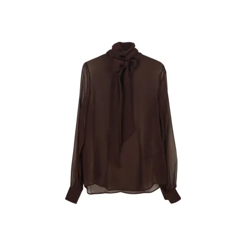 SAINT LAURENT SS23 Рубашка Женская Коричневая