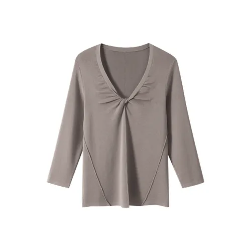 MOSIIMORII Стандартная T-рубашка Женская Лотос Серый