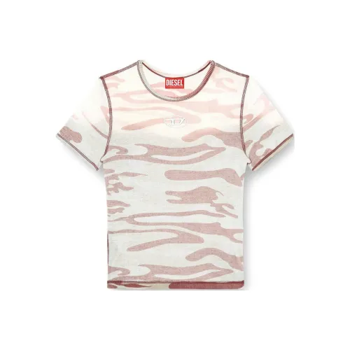 DIESEL Стандартная T-рубашка Женская Красная Белая