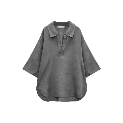 ZARA Серые Женские Рубашки