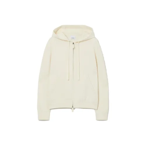 Burberry Кашемировая смесь Zip Толстовка Куртки Пальто Женские Белые