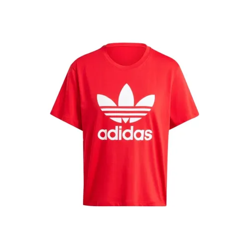 Adidas Originals Adicolor Trefoil SS24 Стандартная T-рубашка Женская Красная
