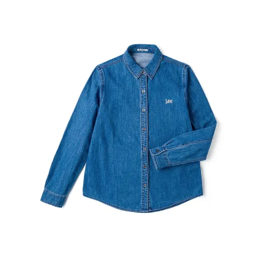 Рубашка Lee co-branded модель FW24 Женская размер Medium светло-синий цвет