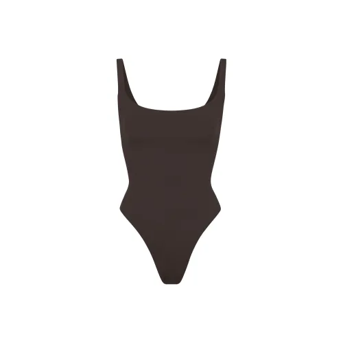 SKIMS FITS EVERYBODY SQUARE NECK BODYSUIT Комбинезон Женские Эспрессо Эспрессо Цвет