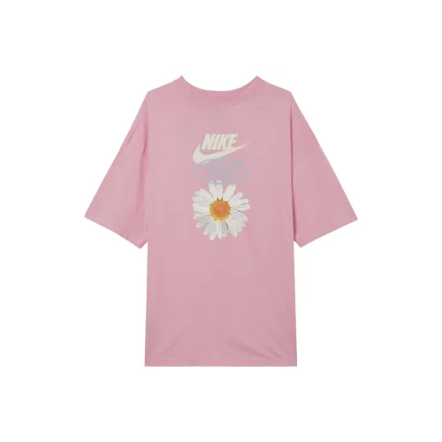 Nike Sportswear Т-рубашка с рукавом-трубкой женская с эффектом подтяжки розового цвета