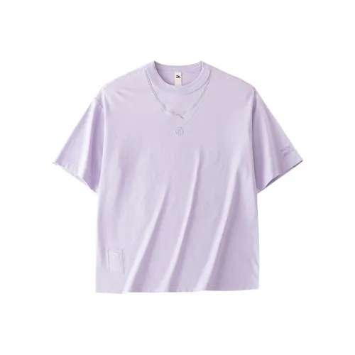 ANTA Life Collection Sports Life Collection Рукав с оборванным плечом T-рубашка Женская Летящее перо Фиолетовый