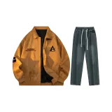 Комплект одежды (Топ в желто-коричневом цвете + винтажные синие штаны)