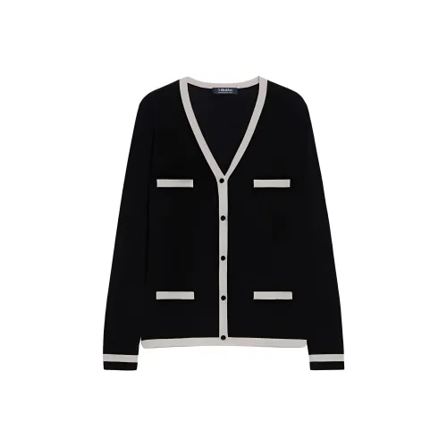 'S MAX MARA Kenya Коллекция Шерстяная пряжа Кардиган Трикотаж Женские Черный