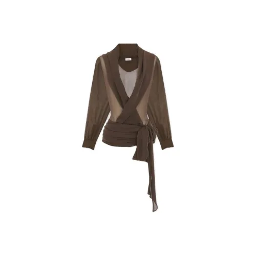 SAINT LAURENT Хаки Женские Рубашки