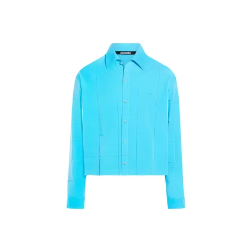Jacquemus FW24 Квадратная панель Рубашка Женская Бирюзовая Бирюзовая