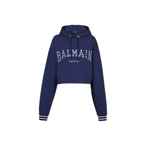 BALMAIN FW24 Толстовка Женская Морской Синий