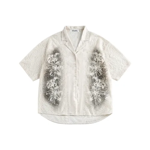 DOH STORE Рубашка Унисекс Дымчатый Краситель Белый