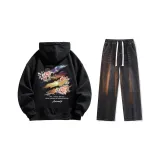 Set (Black Sweatshirt + Black Jeans) Fleece-Lined  
Комплект (Черный Свитшот + Черные Джинсы) с флисовой подкладкой