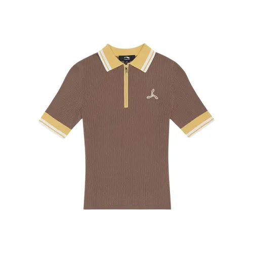 LI NING 1990 Ездовой Коричневый Женские Поло